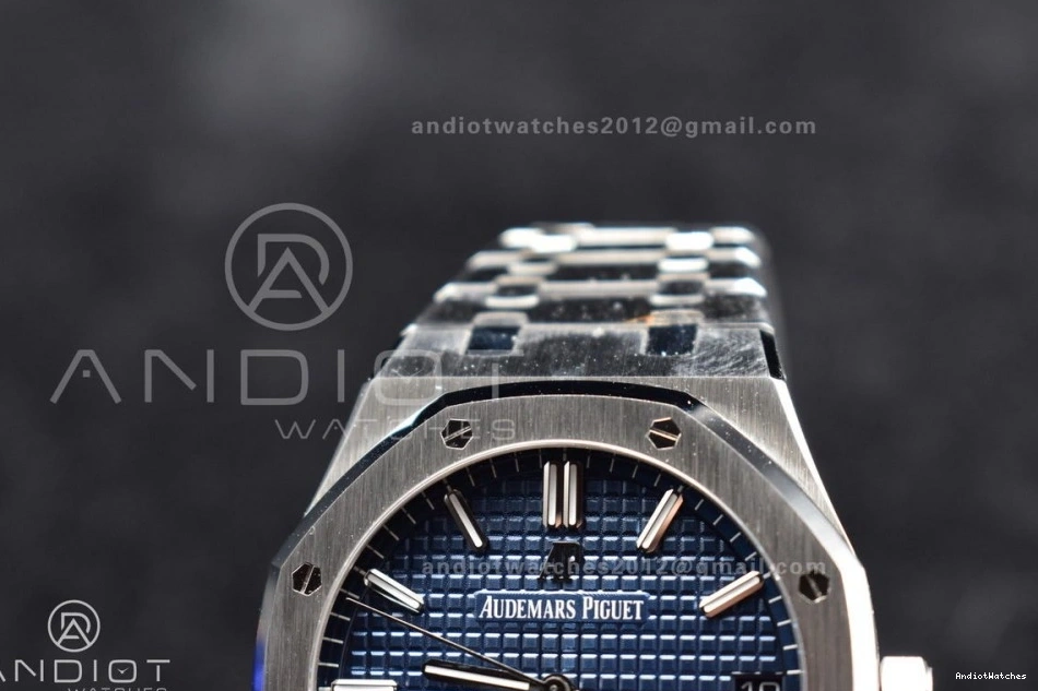 Textured SS 445 Dial Super Best 15500 1:1 Royal Edition 41mm on APSF Clone Lightweight A4302 Bracelet Blue SS Oak 0112